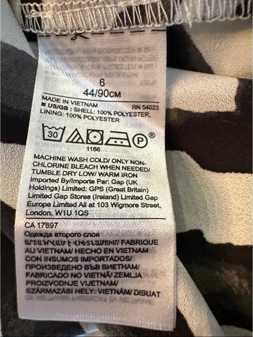 Banana Republic Black & White Zebra A-Line Skirt 29” long